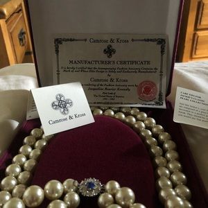 Camrose and Kross Jackie O collection. Faux pearls, Swarovski crystals.